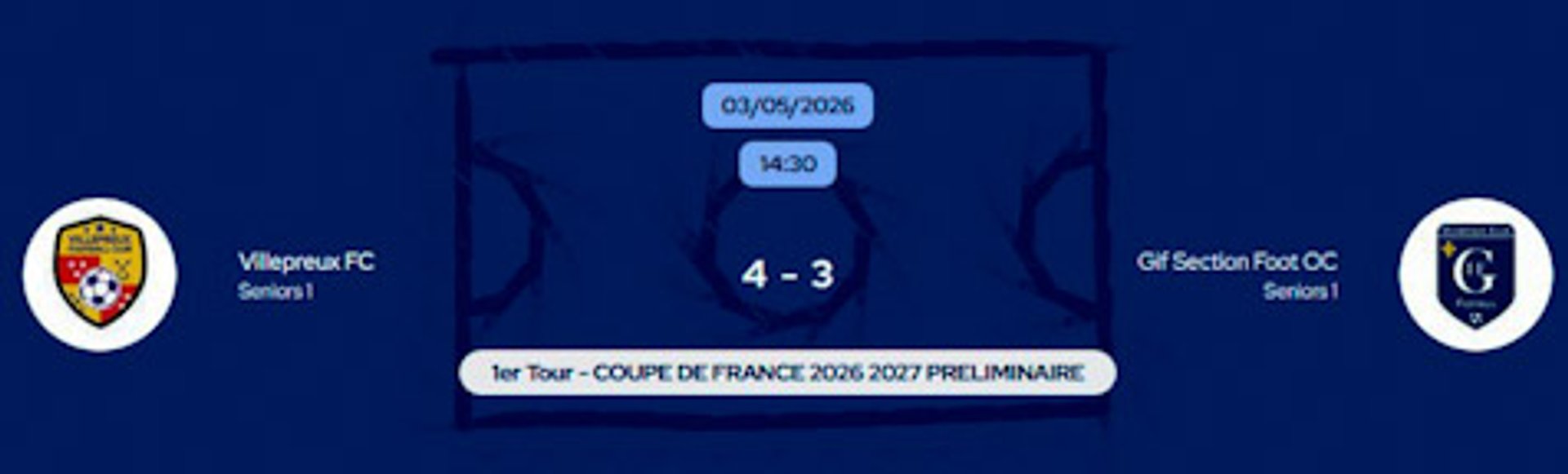Coupe de France : Villepreux F.C. s'impose 4-3 face à Gif Section et se qualifie pour le 2e tour